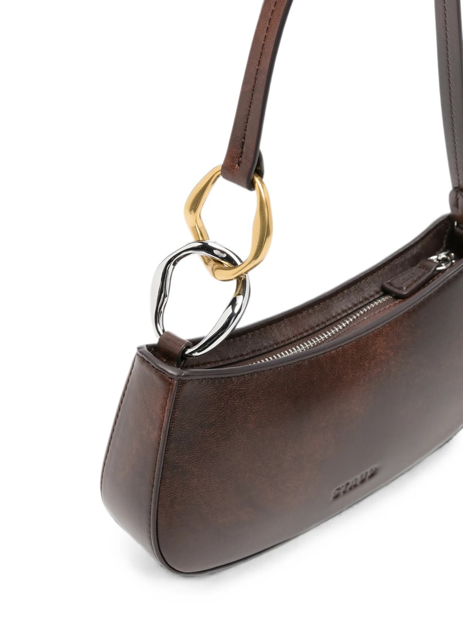 Staud Staud Ollie Interlocking-link Leather Shoulder Bag, view 2