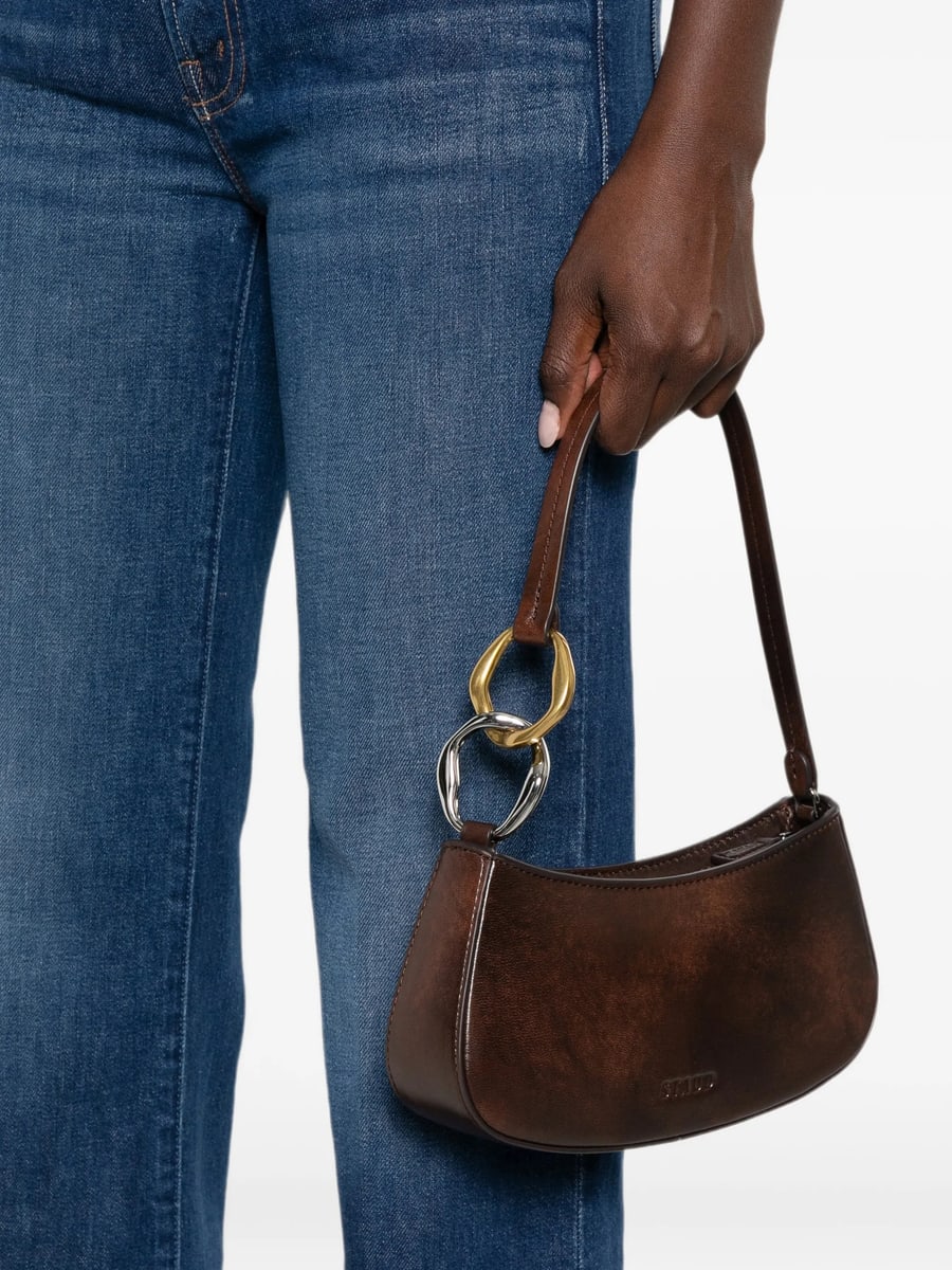 Staud Staud Ollie Interlocking-link Leather Shoulder Bag, view 3