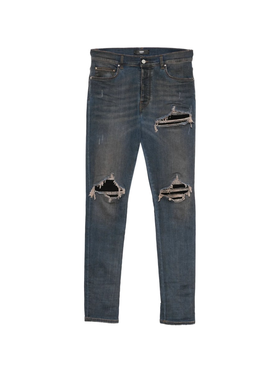 Amiri Amiri Ultrasuede MX1 Distressed Slim-fit Jeans