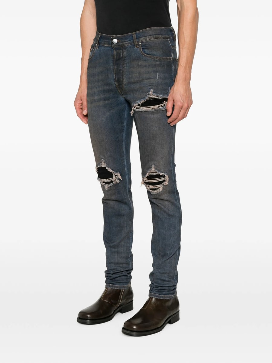 Amiri Amiri Ultrasuede MX1 Distressed Slim-fit Jeans, view 2