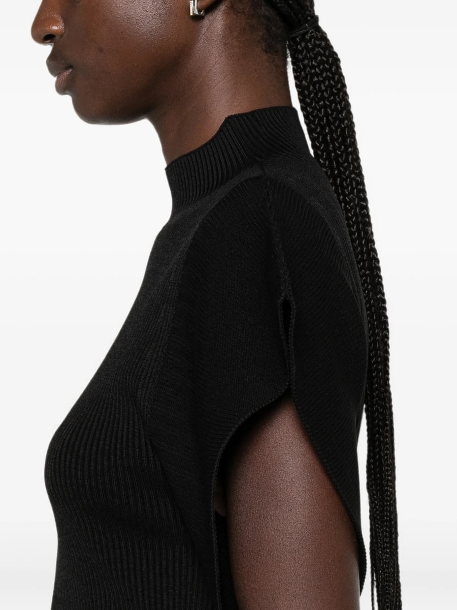 Cfcl Cfcl Portrait Ruffled-sleeves Ribbed Top, view 2