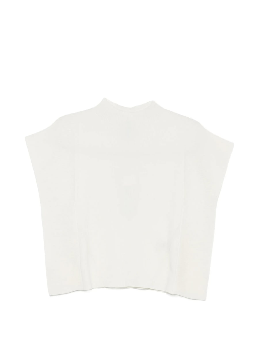 Cfcl Cfcl Portrait Ruffled-sleeve Ribbed Top
