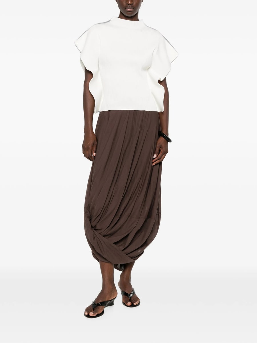 Cfcl Cfcl Portrait Ruffled-sleeve Ribbed Top, view 2