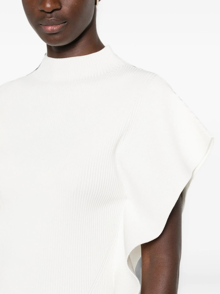 Cfcl Cfcl Portrait Ruffled-sleeve Ribbed Top, view 3