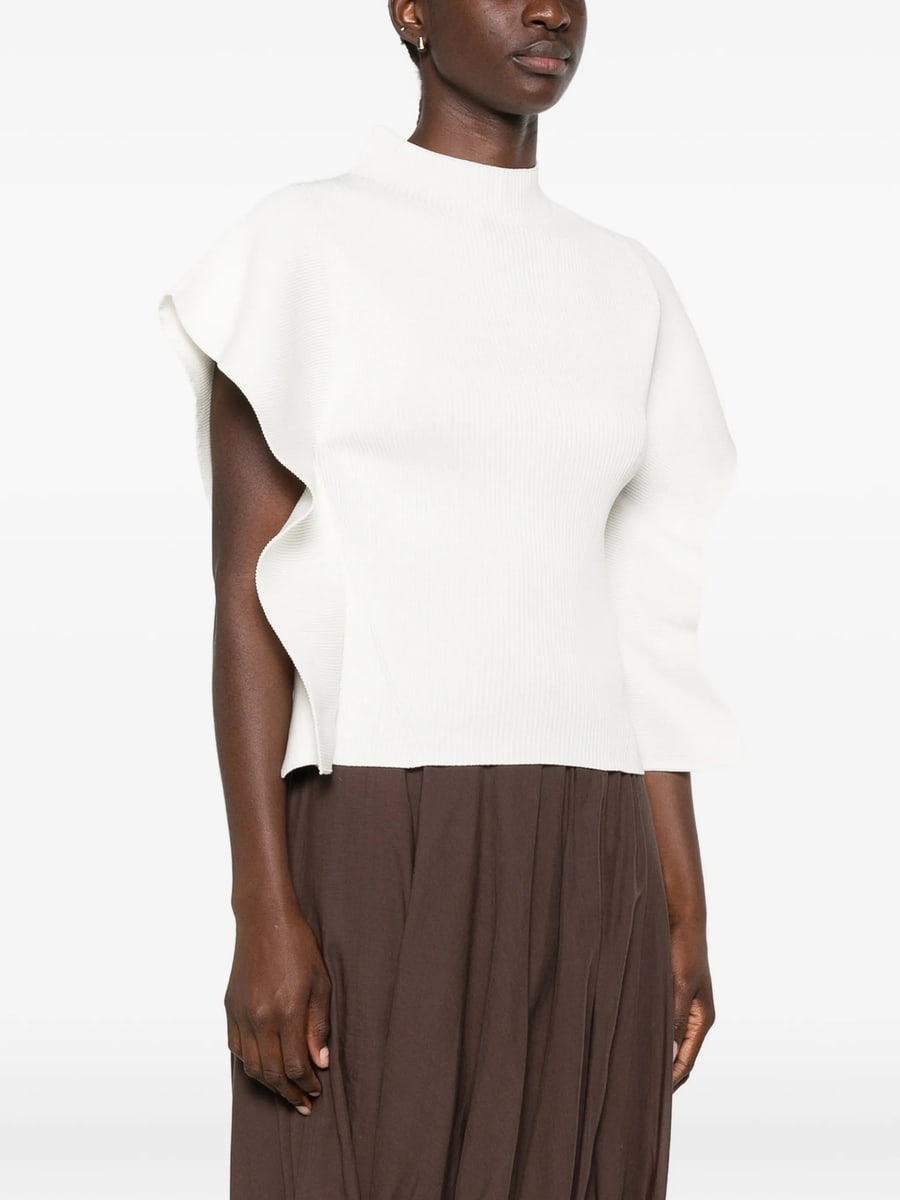 Cfcl Cfcl Portrait Ruffled-sleeve Ribbed Top, view 4