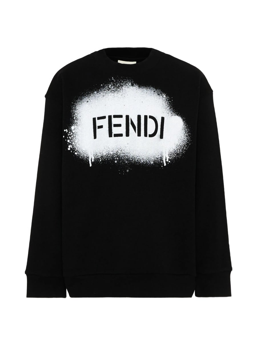Fendi Fendi Logo-print Spray-effect Sweater