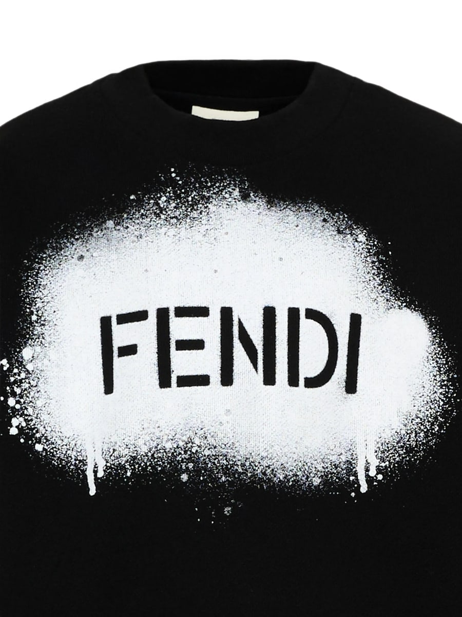 Fendi Fendi Logo-print Spray-effect Sweater, view 3