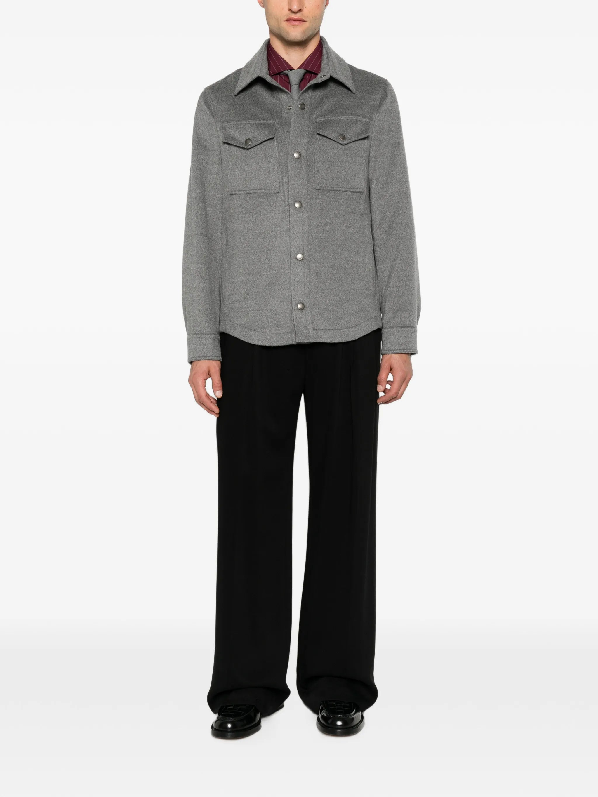 Brunello Cucinelli Brunello Cucinelli Lightweight Virgin Wool Cloth Shirt-style Outerwear Jacket, view 2