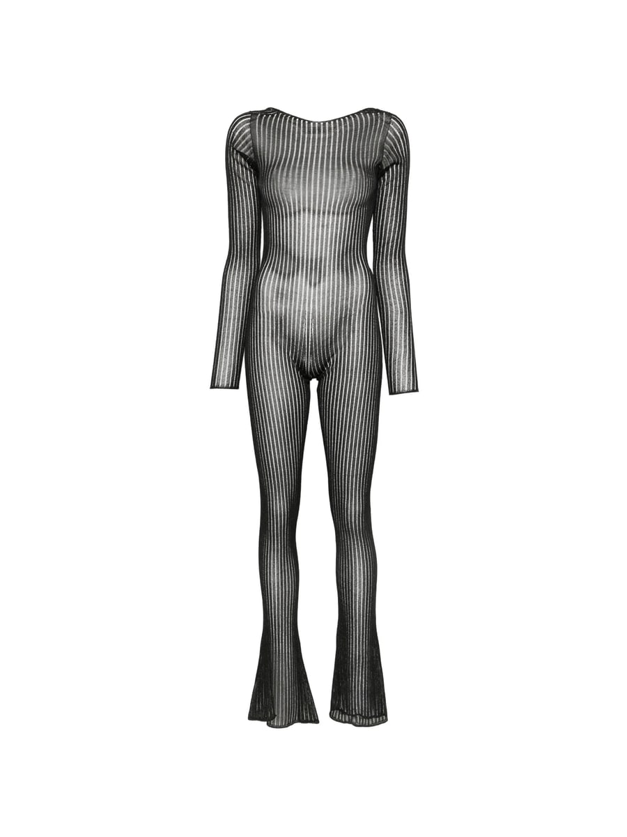 Dondup Dondup Ribbed-knit Open-back Jumpsuit