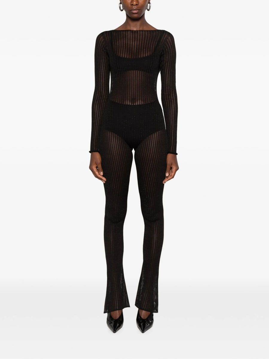 Dondup Dondup Ribbed-knit Open-back Jumpsuit, view 3