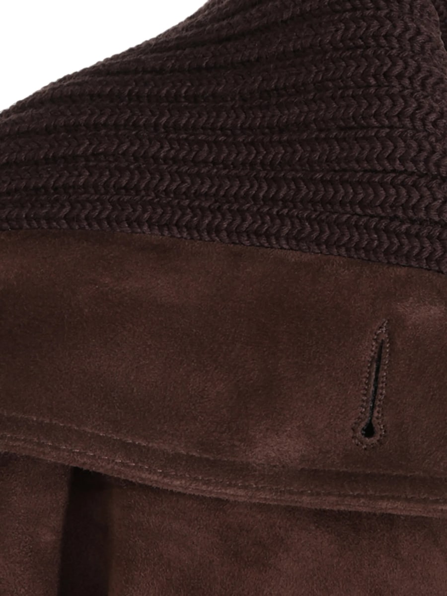 The Attico The Attico Ribbed-collar Suede Jacket, view 3