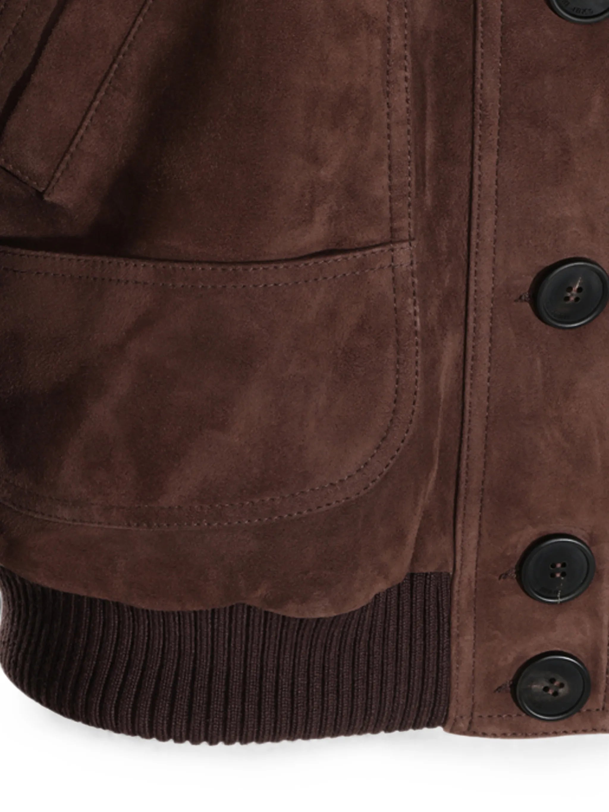 The Attico The Attico Ribbed-collar Suede Jacket, view 2