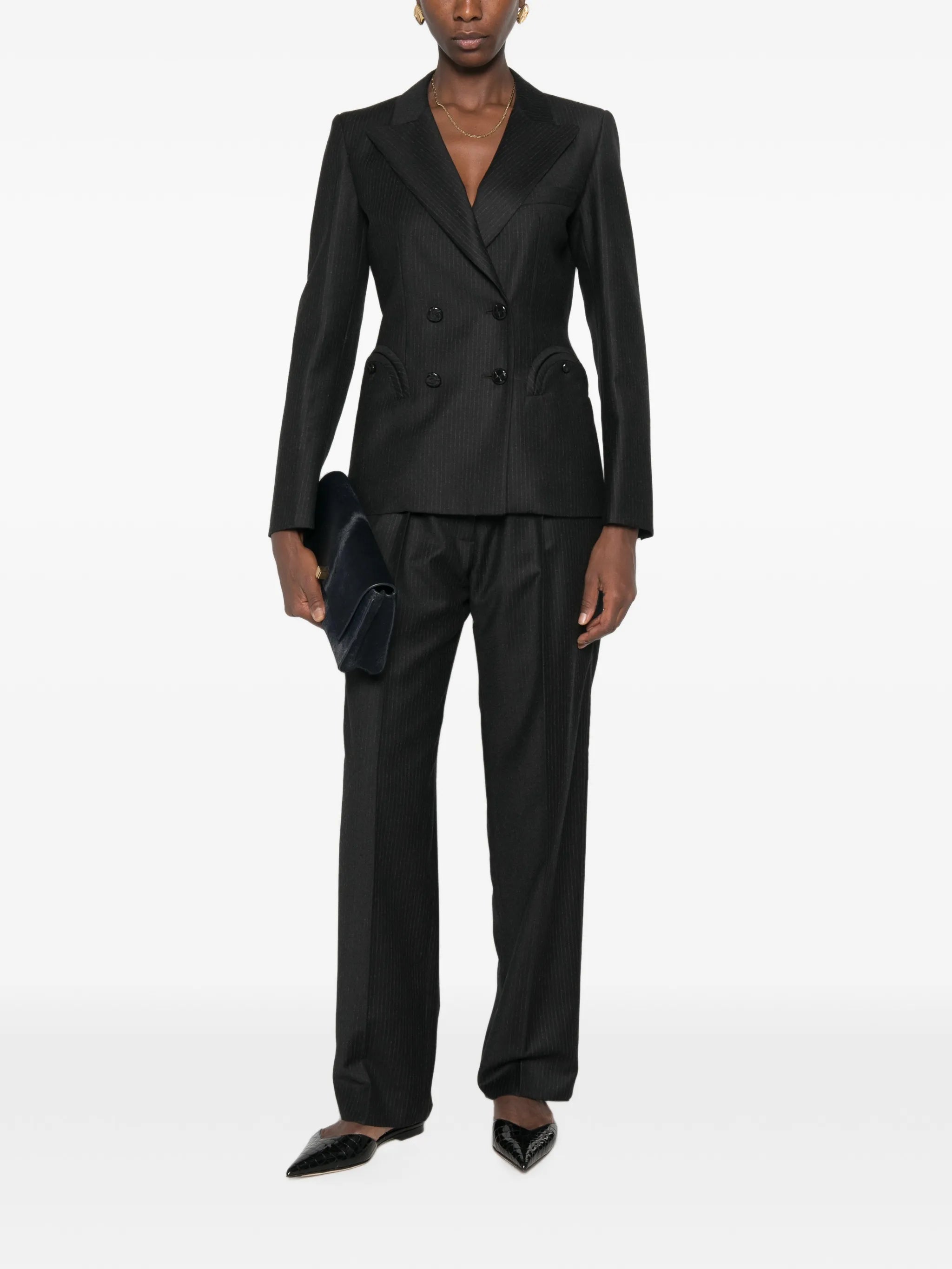 Blazé Milano Blazé Milano Pinstripe-pattern Pleated Trousers, view 2