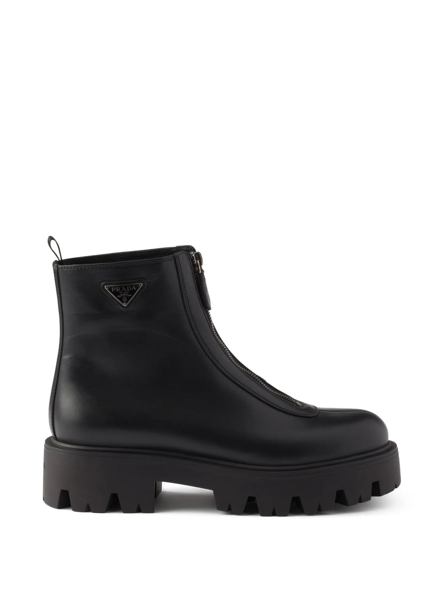Prada Prada Zipper Leather Boots
