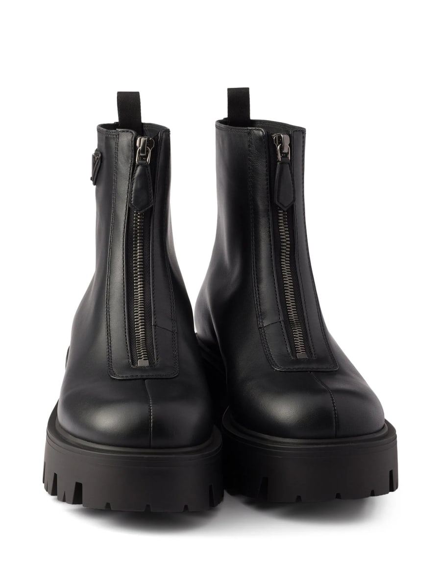 Prada Prada Zipper Leather Boots, view 4