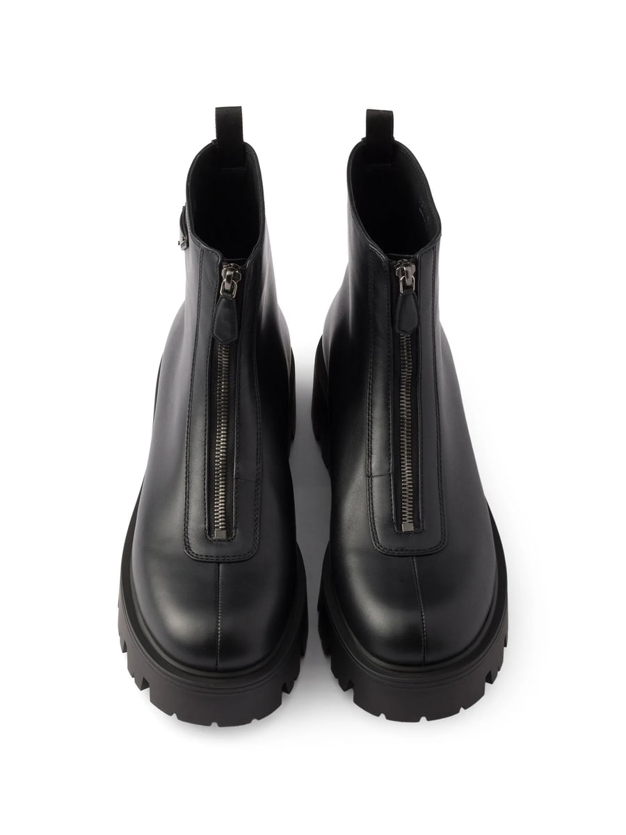 Prada Prada Zipper Leather Boots, view 5