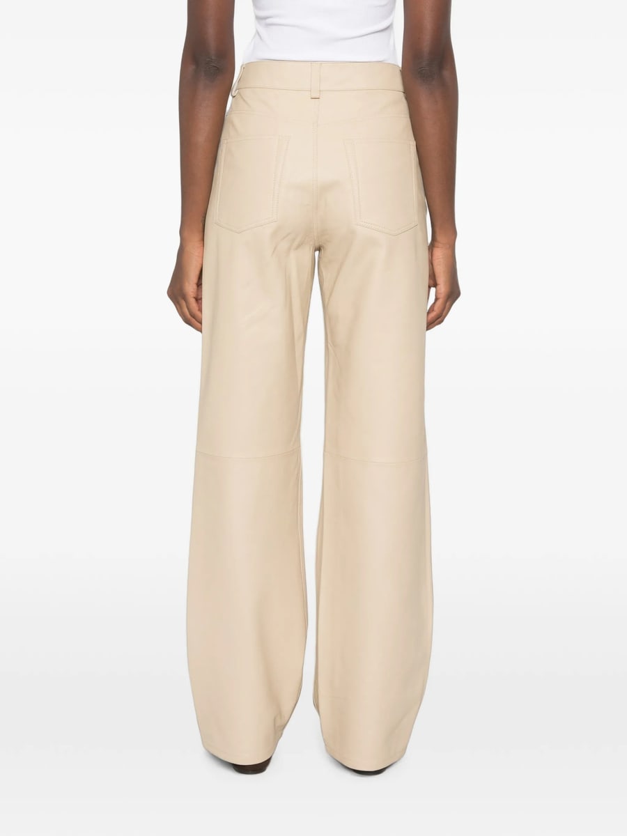 By Malene Birger By Malene Birger Wide-leg Leather Trousers, view 4