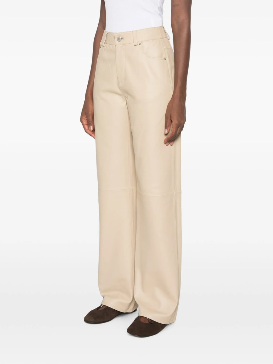 By Malene Birger By Malene Birger Wide-leg Leather Trousers, view 5