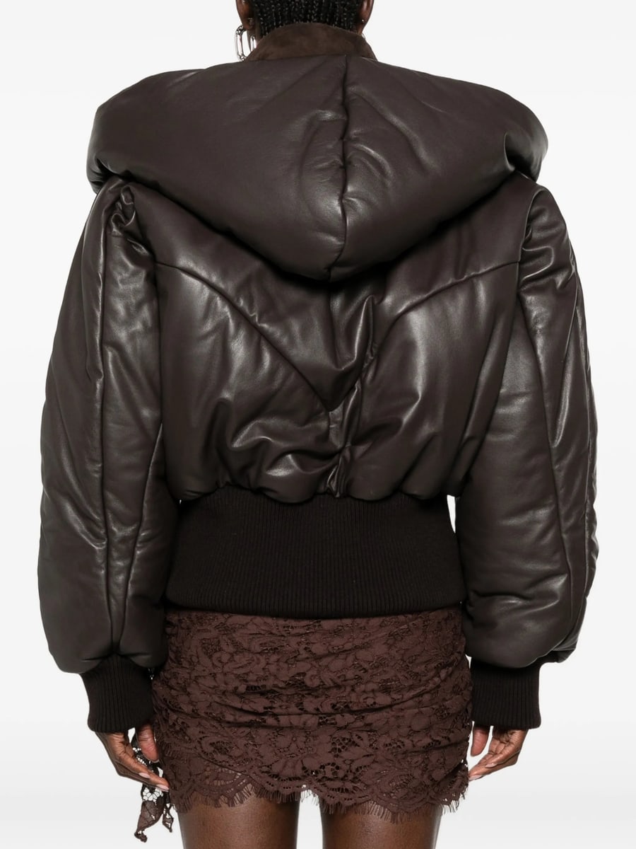 The Attico The Attico Quilted Hooded Jacket, view 2