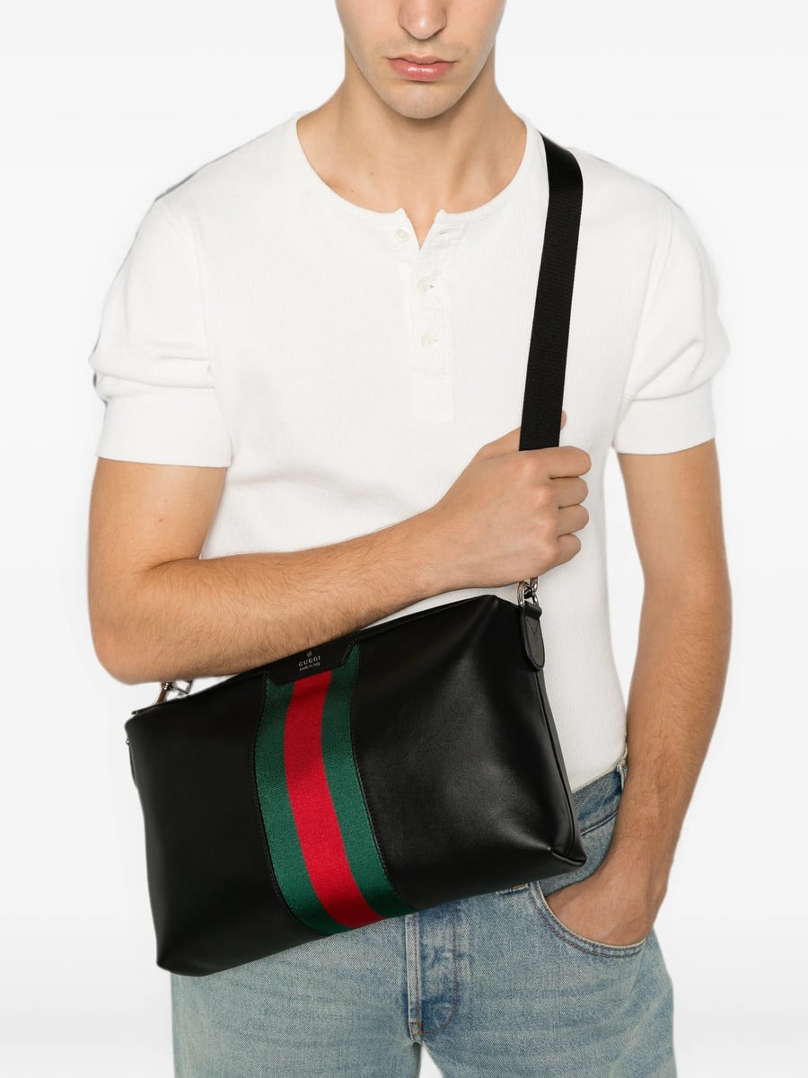 Gucci Gucci Leather Messenger Bag, view 3