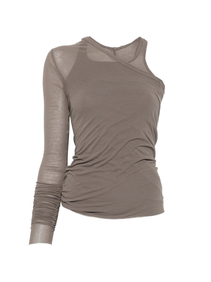 Rick Owens Rick Owens Banana Asymmetric Ribbed Top