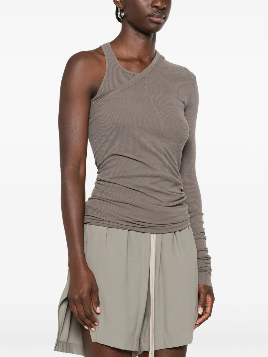 Rick Owens Rick Owens Banana Asymmetric Ribbed Top, view 3