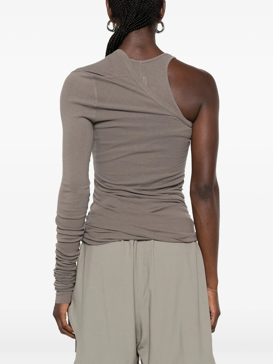 Rick Owens Rick Owens Banana Asymmetric Ribbed Top, view 4