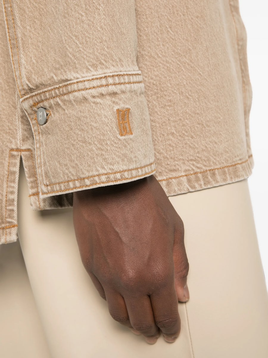 By Malene Birger By Malene Birger Logo-embroidered Denim Shirt, view 4