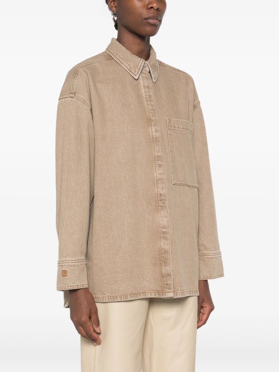 By Malene Birger By Malene Birger Logo-embroidered Denim Shirt, view 5