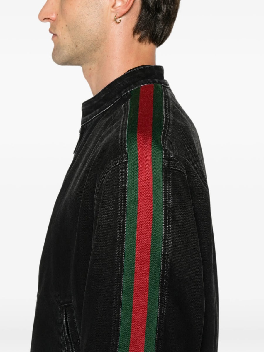 Gucci Gucci Web-stripe Denim Jacket, view 2