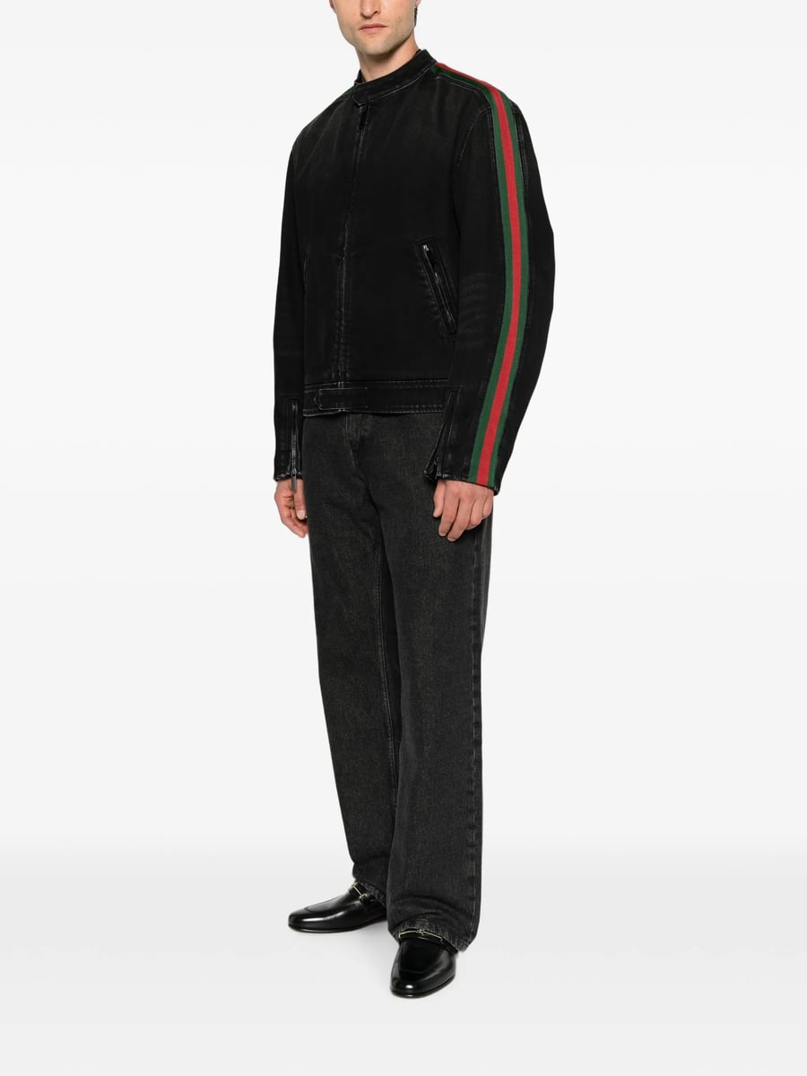 Gucci Gucci Web-stripe Denim Jacket, view 3