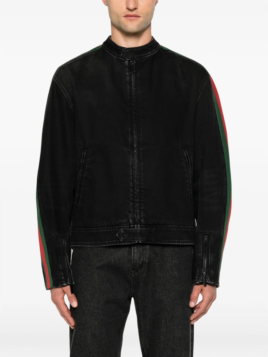 Gucci Gucci Web-stripe Denim Jacket, view 5