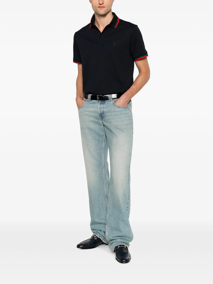 Gucci Gucci Web-stripe Polo Shirt, view 3