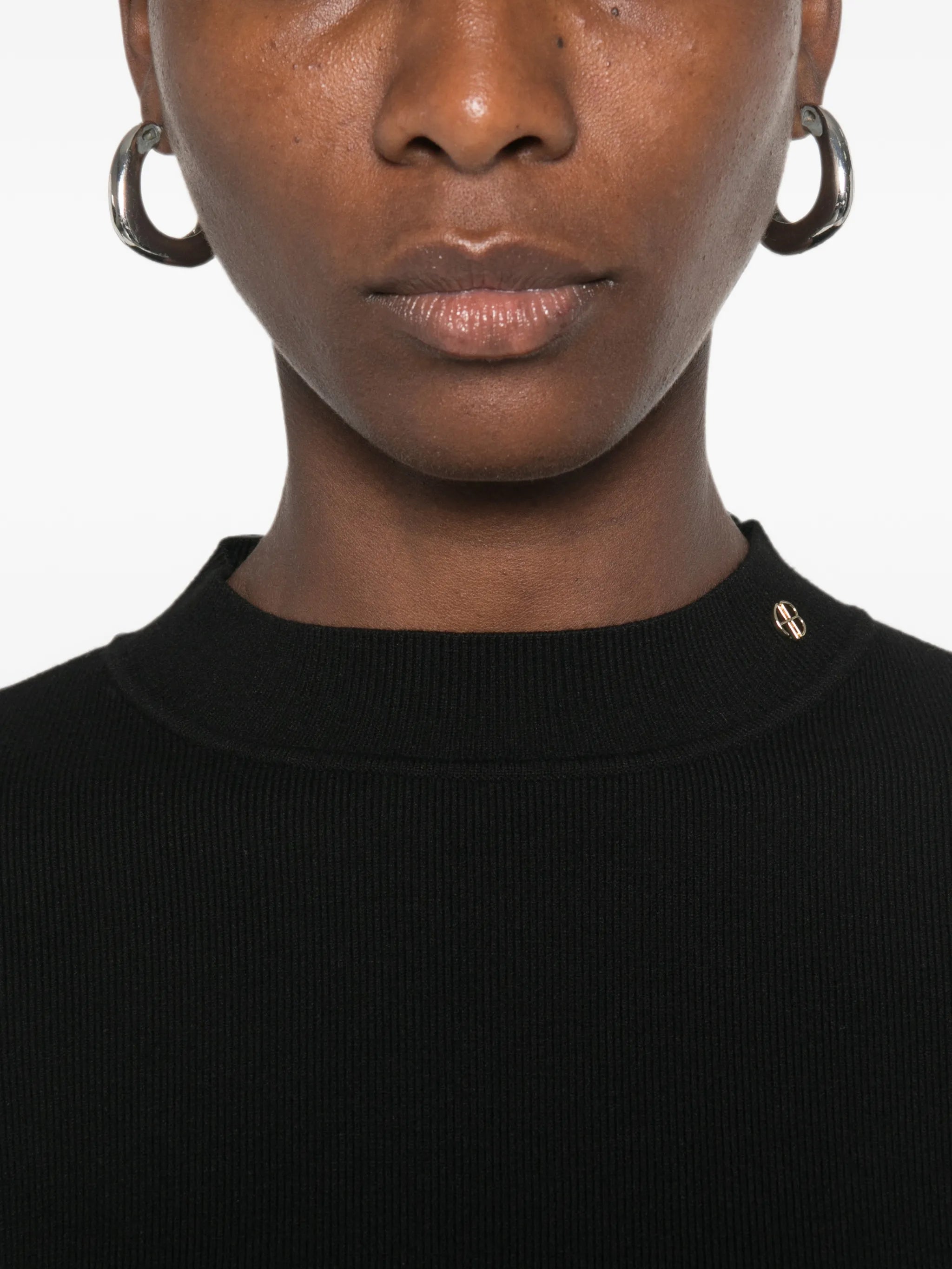 Anine Bing Anine Bing Mock-neck Ribbed-knit Sweater, view 2