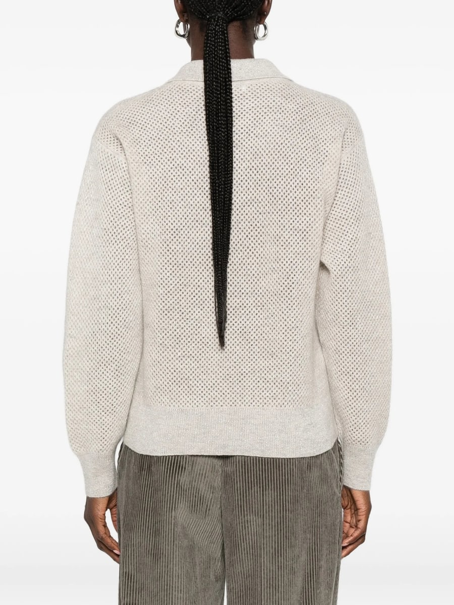 Brunello Cucinelli Brunello Cucinelli Perforated-knit Sweater, view 3