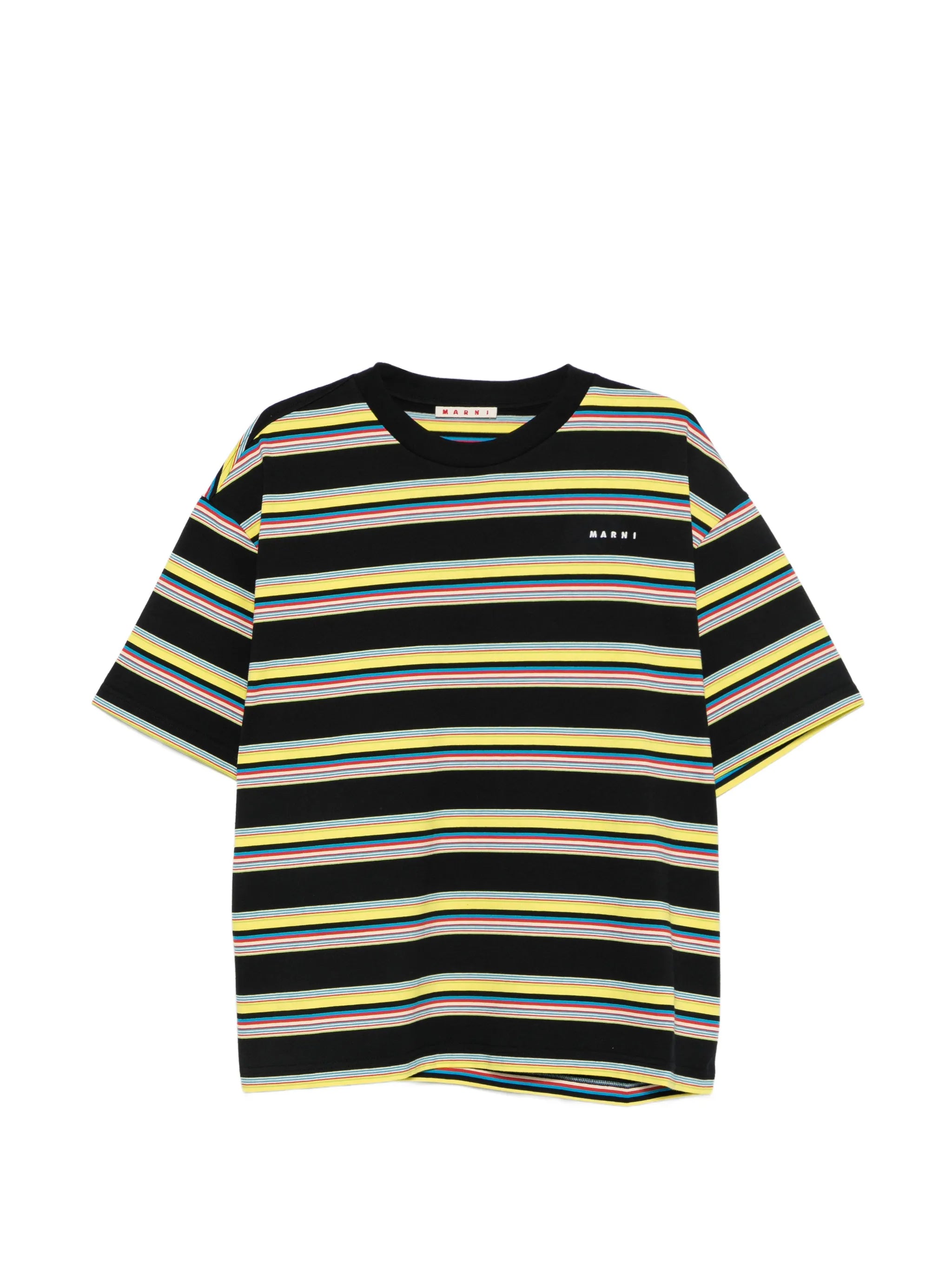 Marni Marni Striped Logo-print Cotton T-shirt
