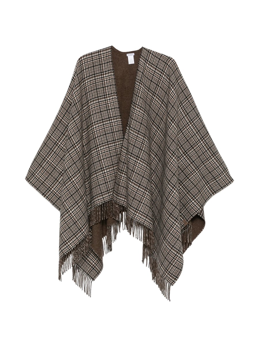 Brunello Cucinelli Brunello Cucinelli Check-pattern Fringed Poncho