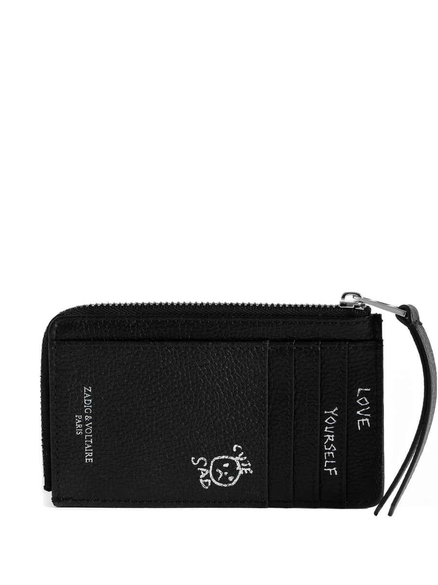 Zadig & Voltaire Zadig & Voltaire Graffiti-print Pebbled Cardholder