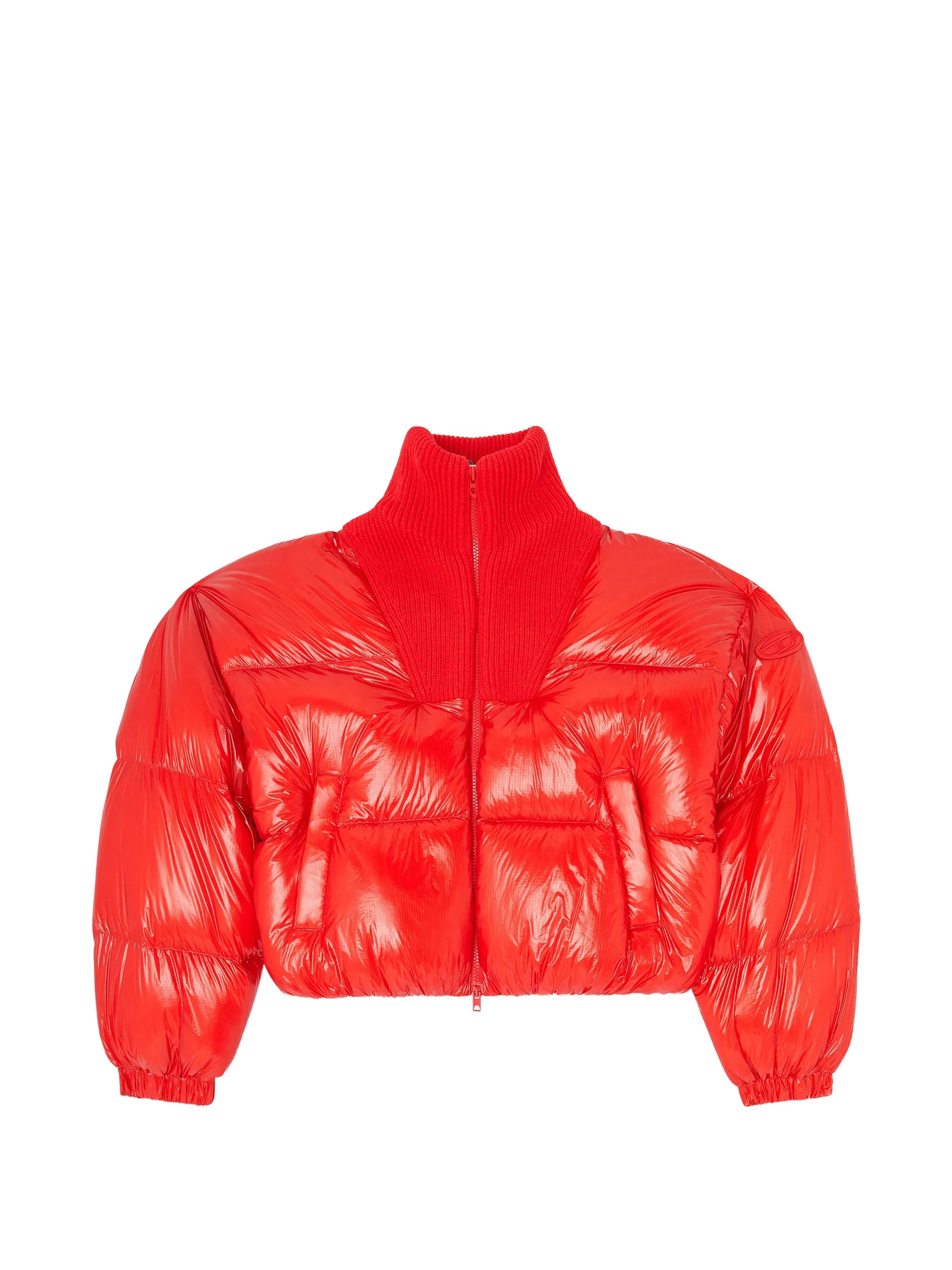 Diesel Diesel Down Puffer Jacket In Ripstop With Knitted Collar