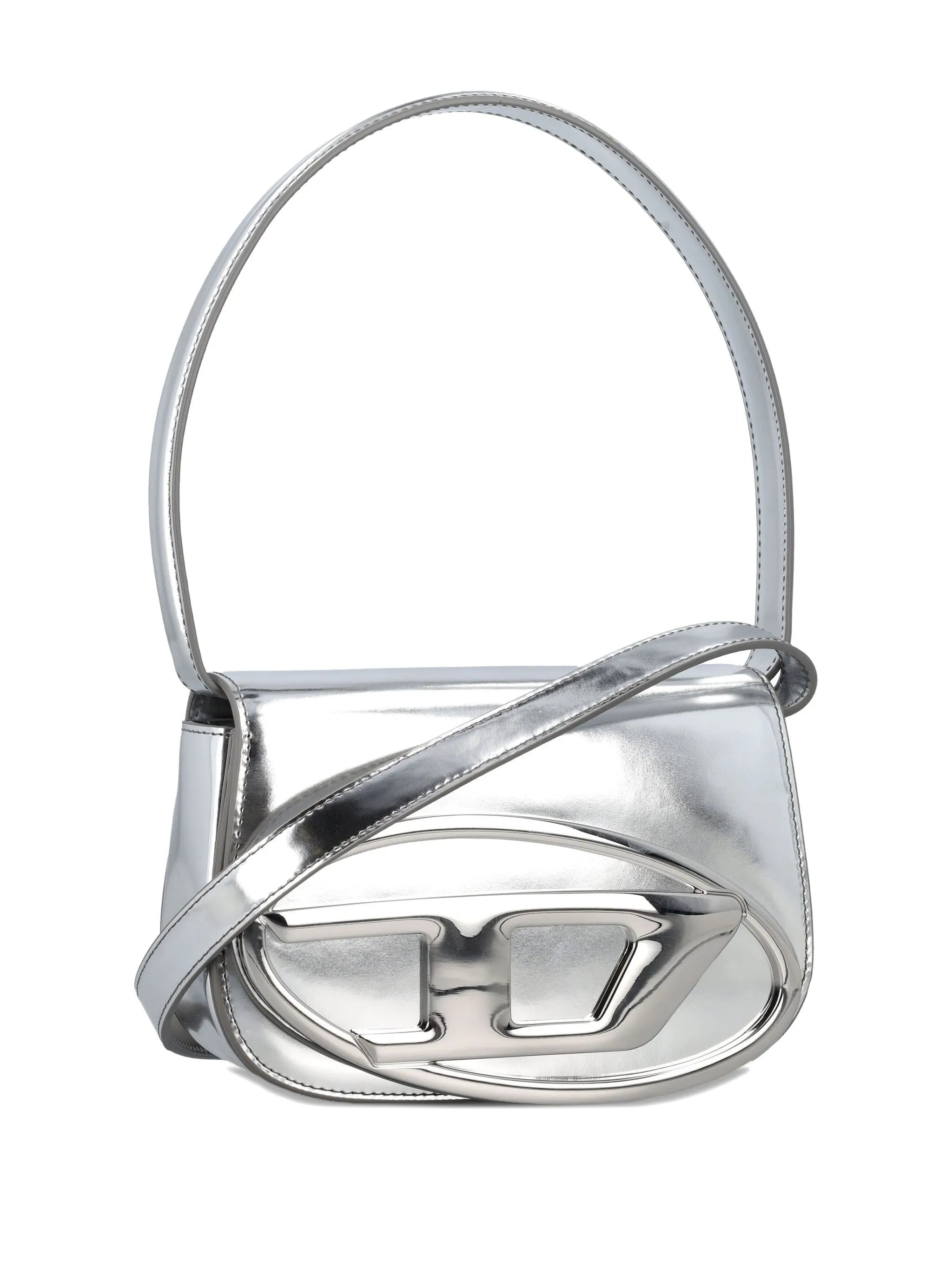 Diesel Diesel Silver Leather Shoulder Bag, view 2