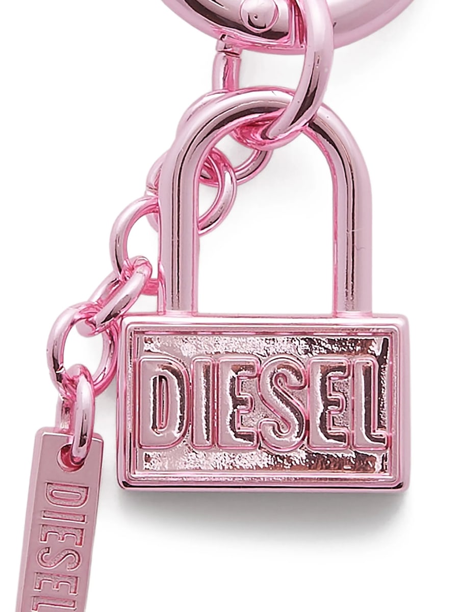 Diesel Diesel Metal Keyring Charm With Padlock Design, view 3