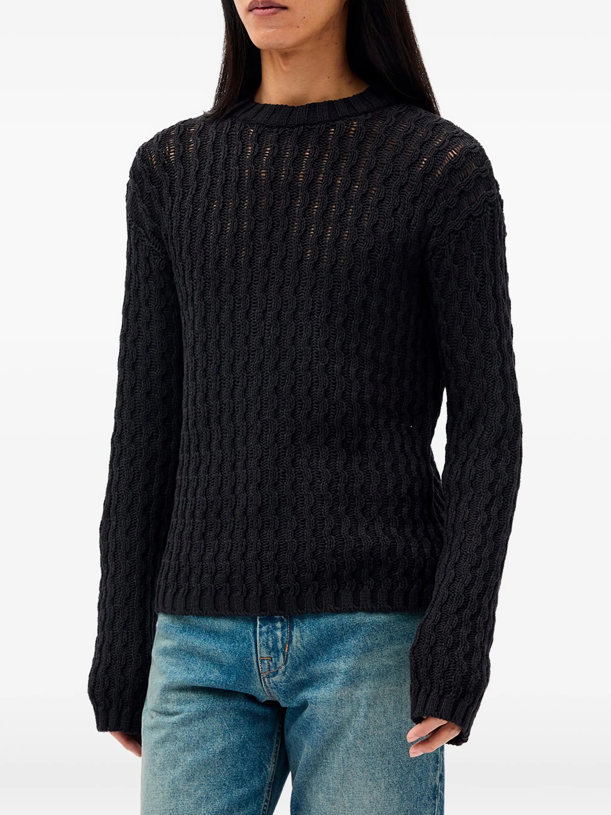 Ann Demeulemeester Ann Demeulemeester Areld Chunky-knit Cotton Sweater
