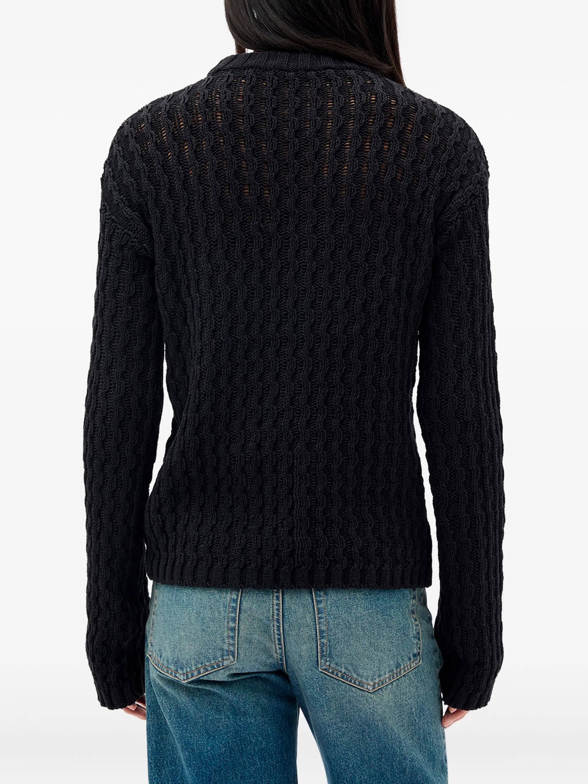 Ann Demeulemeester Ann Demeulemeester Areld Chunky-knit Cotton Sweater, view 2