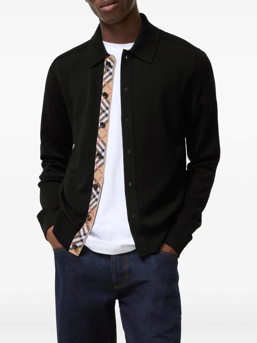 Burberry Burberry Check-trim Button-up Sweater, view 2