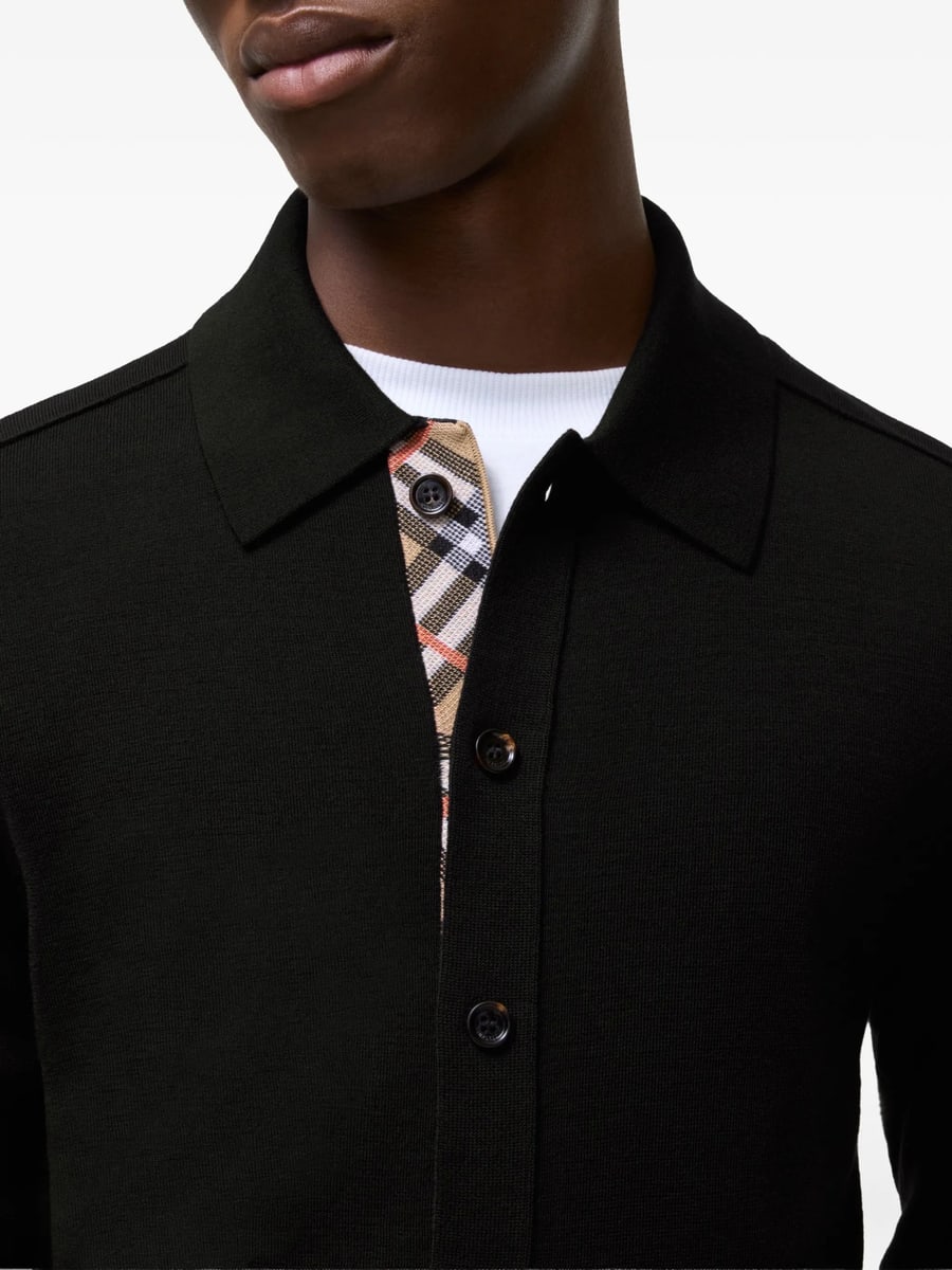 Burberry Burberry Check-trim Button-up Sweater, view 3