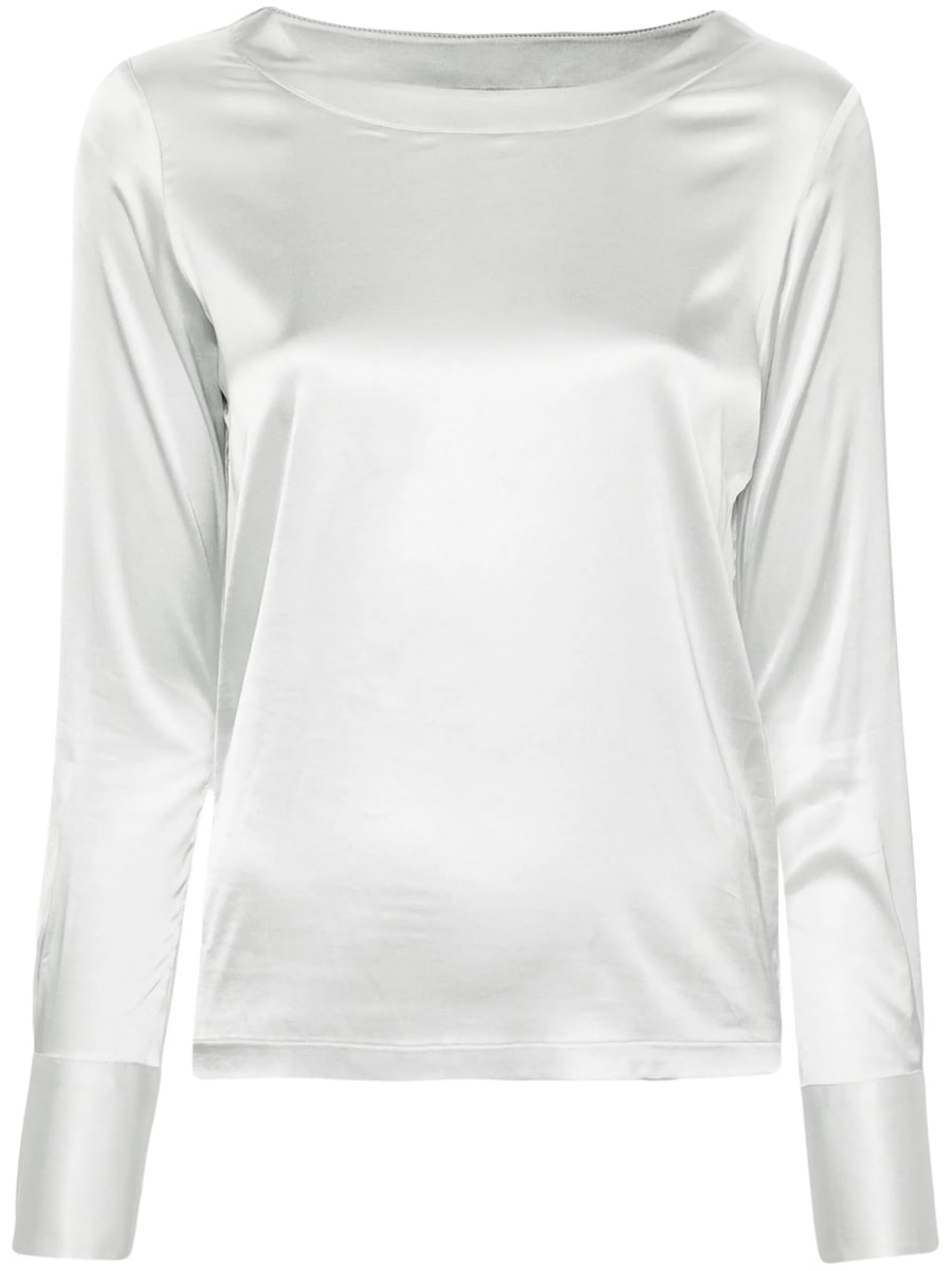 Mazzarelli Mazzarelli Boat-neck Satin Blouse