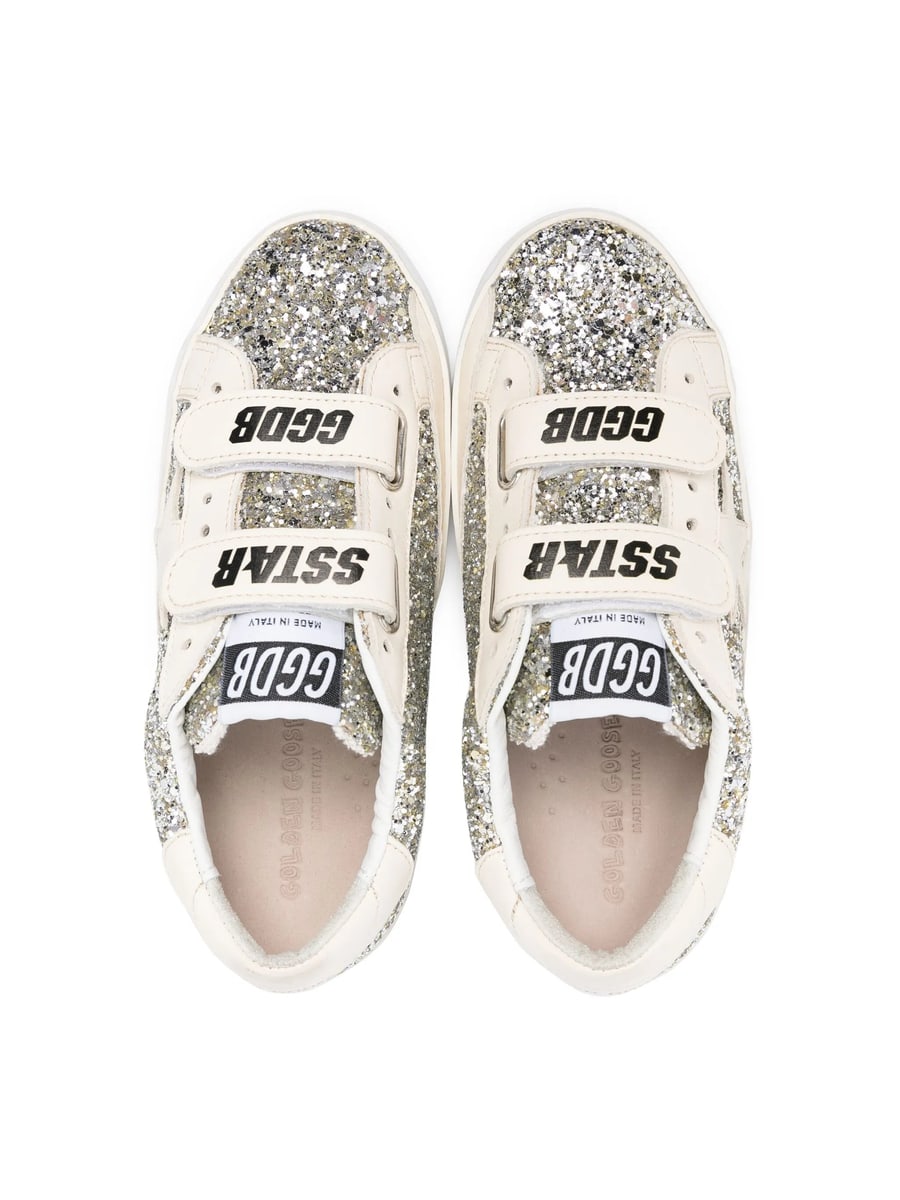 Golden Goose Golden Goose Glitter-embellished Touch-strap Sneakers, view 2
