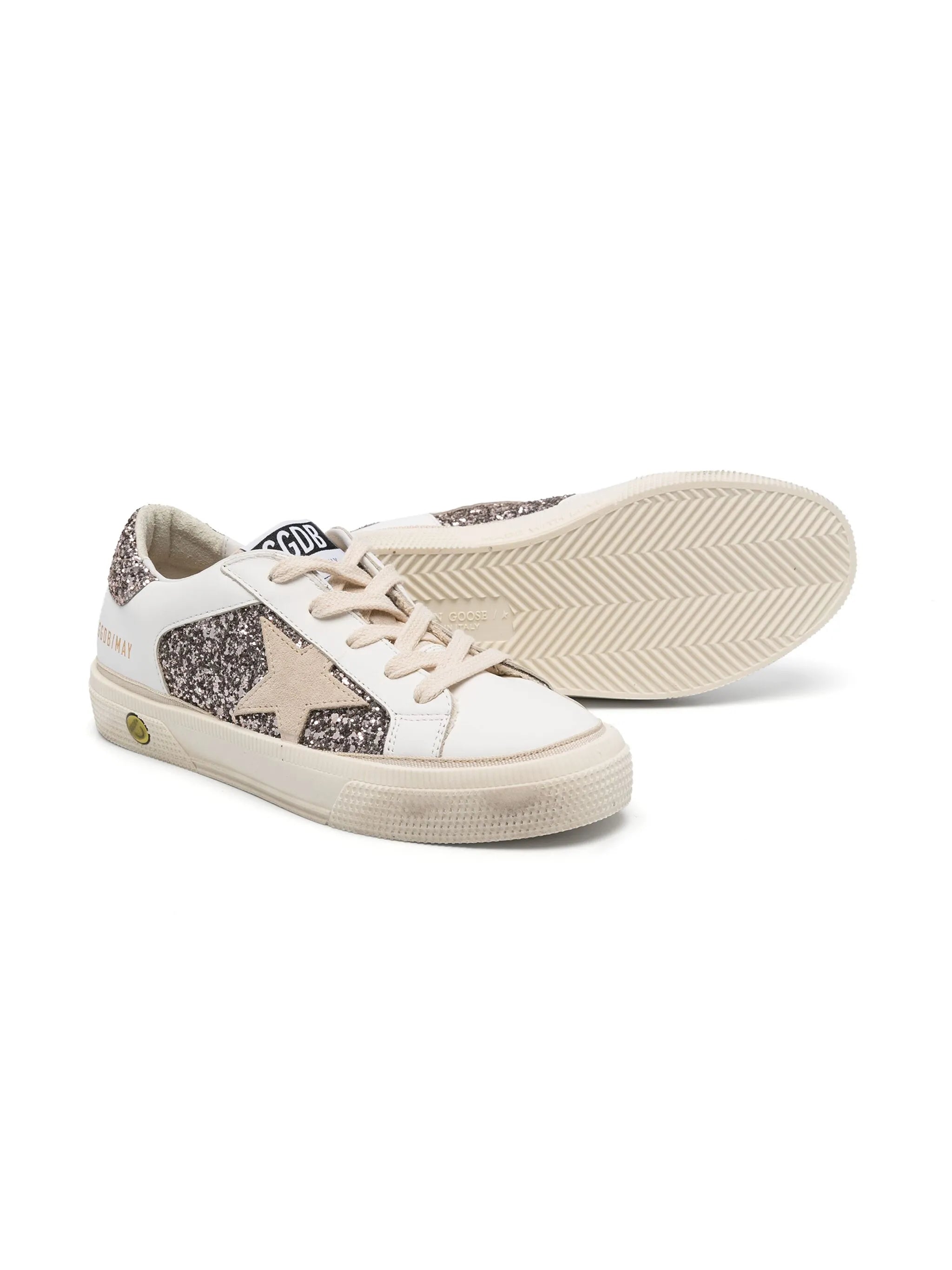 Golden Goose Golden Goose Glitter-panelled May Sneakers, view 2