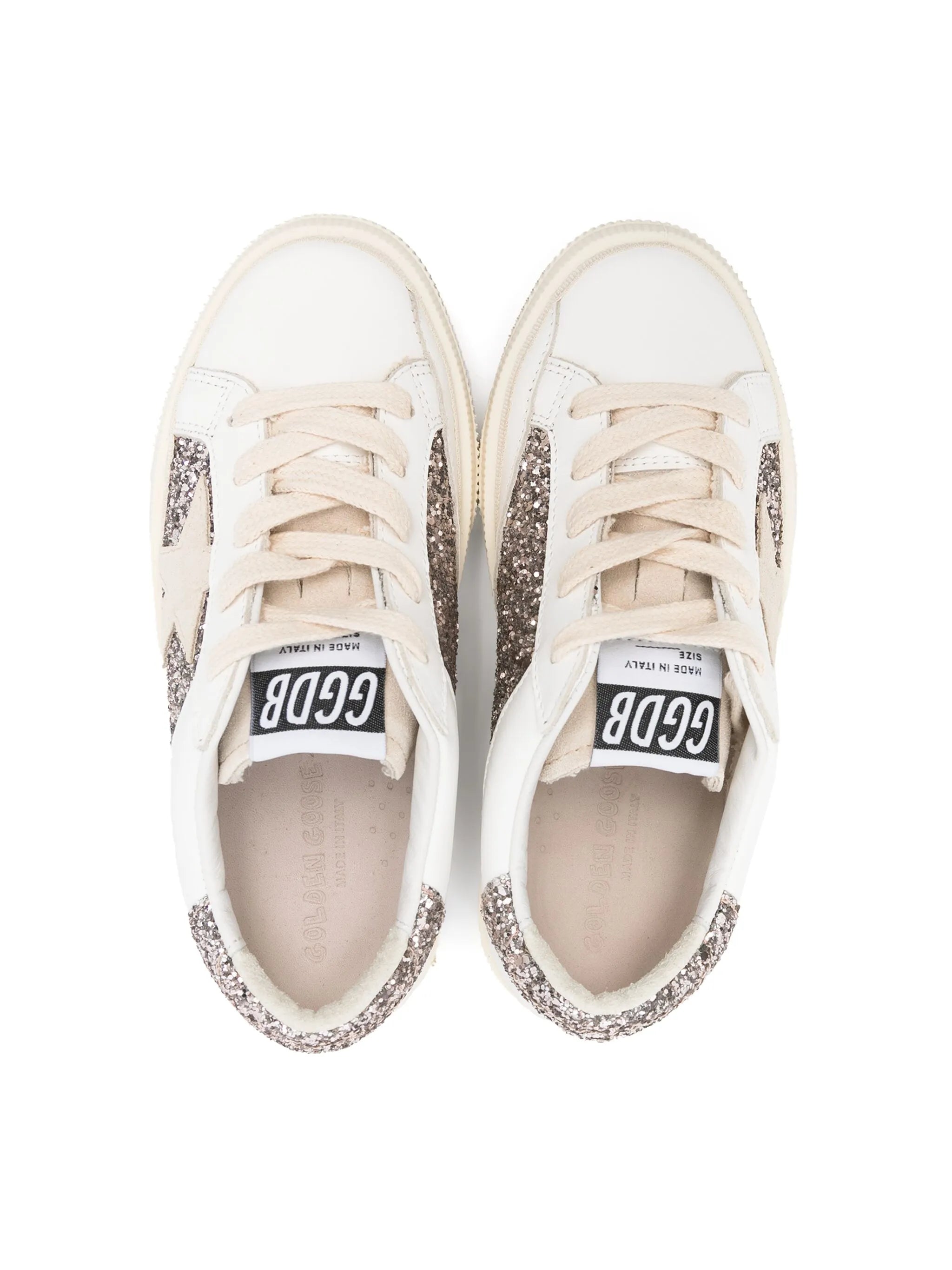 Golden Goose Golden Goose Glitter-panelled May Sneakers, view 2