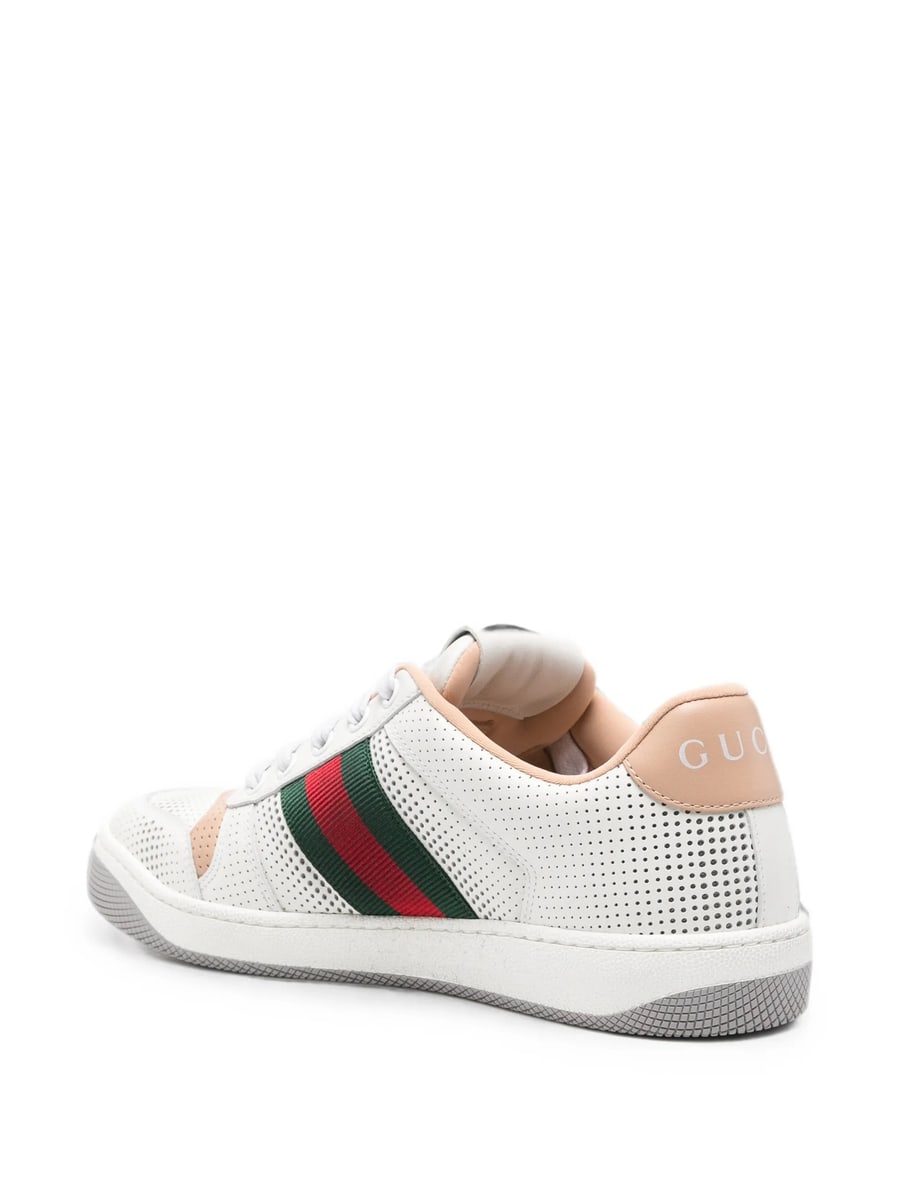 Gucci Gucci Leather Re-Web Sneakers, view 3